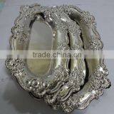 Brass Tray embossed Nickel / Silver plated