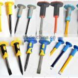 Forged Cold Chisels,carbon Steel Cold Chisel With Two Tone Rubber Grip