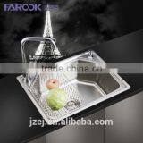 SUS304 One-piece Single Bowl Stainless Steel Kitchen Sink thumbnail-1