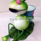 Garden Decoration Sitting Frog Metal Frog Garden Art Metal Garden Decoration Gerden Decor Stakes Metal Frog With Frlower Pot thumbnail-3