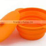FDA & LFGB Baby Products Collapsible Silicone Bowl With Lid thumbnail-1