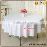 Jacquard Disposable Round White Table Cloths thumbnail-3