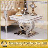 Metal Movable Marble Top Side Table