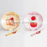 Ceramic Cake Plate and Server With Beautiful Decal thumbnail-1