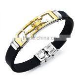 Silicone Man Bracelets Fashion Stainless Steel Scorpion Design Length Adjustable Cool Men Jewelry Bangles thumbnail-1