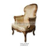 Antique Furniture European Style Chair With White Velvet thumbnail-6