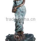 Landscape Garden Decorations Bronze Metal Woman Pouring Water Statue thumbnail-4