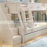 European Classic Rococo Style Pure White Wood Stairway Bunk Bed With Drawers BF11-09183a thumbnail-5