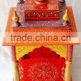 Hand Painted Mini Wooden Temple With 1 Drawer thumbnail-2
