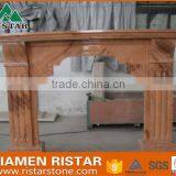 For Sale Yellow Wooden Vein Marble Fireplace Surround Mantel RST-FP-K034 thumbnail-1