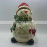 Snowman Ceramic Christmas Candy Jar