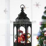 Battery Powered Black Plastic Lantern With LED Christmas Bauble Chain Light thumbnail-3