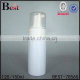 Hot Sale Cosmetic 120ml 150ml White Plastic Foam Pump Bottle Lotion Shampoo Cleanser pp Plastic Foam Pump Bottle Pet White Cover thumbnail-3