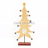 2017 New Design Mini Table Xmas Tree Decoration Carving Wood Artificial Christmas Tree With Bells thumbnail-3