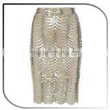 Shiny Golden Scallop Trims Lady Sequin Skirt thumbnail-4