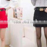 Latest Design Pleated Maxi Skirt Wrap Navy Chiffon Long Skirt for Women thumbnail-1