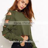 2016 Best Sell New Fashion Custom Crop Top Lady Hoodies thumbnail-4