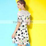 HOYUGO Digital Printing Lace High Neck Dresses Lace Dress thumbnail-4