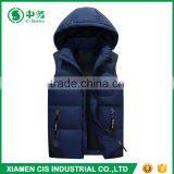 New Product Comfortable Warm Outwear Mens Winter Duck Down Vest With Hood thumbnail-3