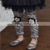 Pretty Wholesale Lace Flower Embroider Leggings for Children Girls thumbnail-3