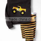 Boys Pajama Set With Monster Truck Embroidered Top and Striped Pant thumbnail-1