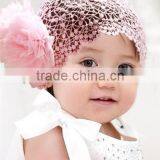 2014 Korean New Fashion Baby Headdress With Double Flowers Toddler Bud Silk Hair Accessoires Baby Hairband Wide Lace Headband thumbnail-1