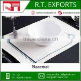 Private Label 100% Cotton Table Mat White and Blue Dinner Placemat thumbnail-3