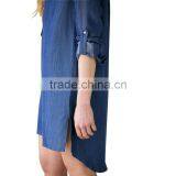 Fashion Denim Tops Women Dress With Pure Color Long Sleeve Cowboy Dress for Women 2017 thumbnail-4