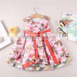 Wholesale Summer Bowknot Flower Design Kids Clothes Girls Dresses Baby thumbnail-2