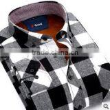 Wholesale Plaid Microfiber Flannel Shirt Designs for Men Fashionable Dress Shirt Manufacturers thumbnail-4