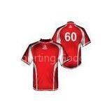 Custom Sports Football Shirts / Jersey, Red Short Sleeve Sublimated Soccer Team Uniforms
