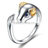 Old Chinese"Chinese Twelve Zodiac" Silver The Twelve Animal of Year Knuckle Open End Ring thumbnail-5