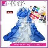 Low MOQ in store long wool 2 color gradient scarves winter wear wool shawl