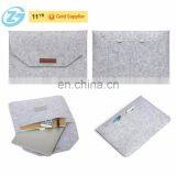 Cheap Customized Printing Logo Grey Lightweight Felt Laptop Bag Two Laptops thumbnail-1