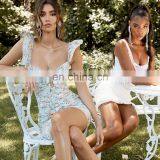 Women's Princess Sleeve Slim Fit Bodycon Sexy Low-cut Floral Print Dresses Women Dress thumbnail-5