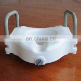 Tool-free Removable 5" Height HDPE Plastic EVA Plate CE Easy Lock Patient Raised Toilet Seat Elevated With Handrails thumbnail-3