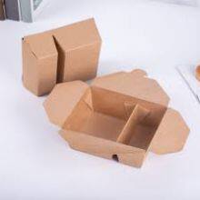 Eco Friendly Food Salad Box Paper Lunch Box With Compartments Compostable Takeaway Cardboard Boxes thumbnail-1