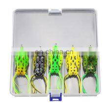 Soft Fishing Lure Kit With Tackle Box for Bass Pike Snakehead Dogfish Musky Fishing Products Topwater Frog Lures