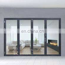 3-panel Aluminum and Glass Folding Doors Exterior Metal Accordion Doors thumbnail-1