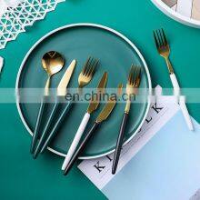 Tableware Professional Large Knife Gold Dining Gift Luxury Stainless Steel Cutlery Travel Set thumbnail-2