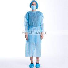 Factory Produce Patient Gown Disposable Blue Gown PPE Gown With Kinted Cuffs And Elastic Cuffs thumbnail-5