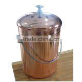 1 Gallon Copper Countertop Compost Bin Crock Container for Indoor Kitchen Use - Copper Coated Stainless Steel 1 Gallon - BONUS I Quality Choice thumbnail-1