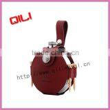 5oz Round Stainless Steel Leather Hip Flask Gift Set thumbnail-1