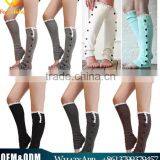 European Hot Sale Cable Knit Button Down Lady Boot Socks Women Leg Warmers For Autumn & Winter Wear