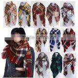 Wholesale Winter Fashion Ladies Square Plaid Acrylic Scarf thumbnail-1