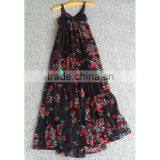 Big Bottom Floral Print Spaghetti Strap Chiffon Beach Maxi Dress Supplier's Choice thumbnail-3