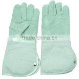 14 Inch Ecru Electric Welding Glove Leather + Durable Canvas Gloves thumbnail-1