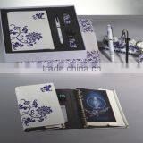 Manufactory Custom Make PU Leather Notebook Stationery Gift Set With Pen and Keychain