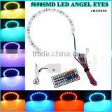 RGB Color 104mm DC12V Black PCB Semi Circle 5050 Smd Angel Eyes Auto Parts German Cars thumbnail-4