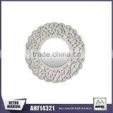 Antique White Chinese Style Cosmetic Mirror Frame,MDF Carving Wall Hanging Wooden Mirror Frame